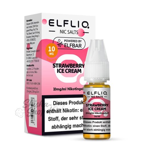 Elfbar ElfLIQ 10ml - Strawberry Ice Cream 10mg