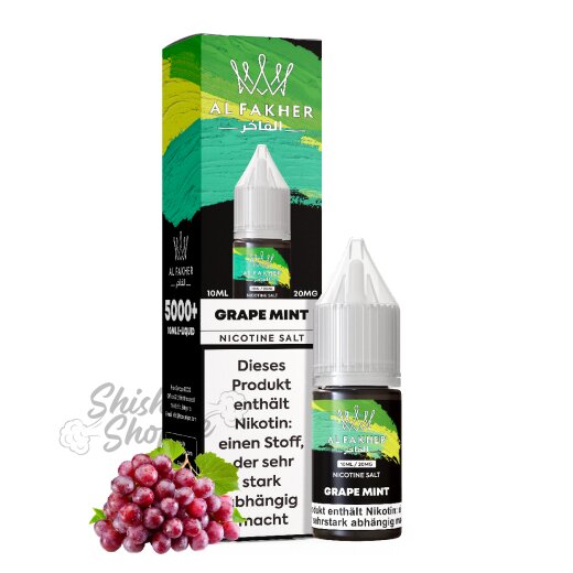 Al Fakher Nikotinsalz Liquid 10ml - Grape Mint 20mg