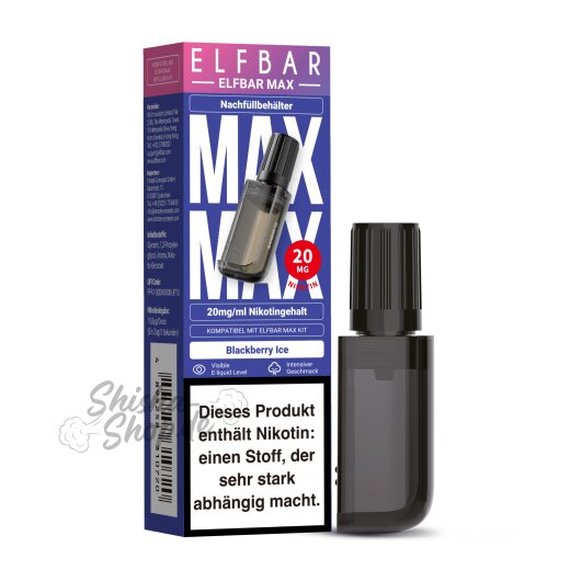 Elfbar Max - Pod 10ml Blackberry Ice 20mg
