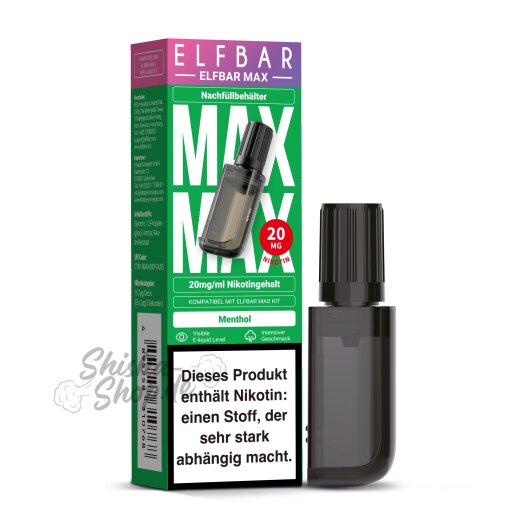 Elfbar Max - Pod 10ml Menthol 20mg