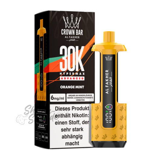 Al Fakher Crown Bar 30K Hypermax Advanced Basisgerät - Orange Mint