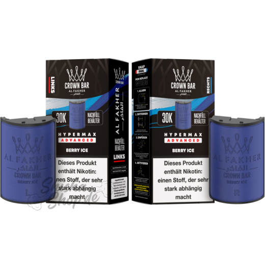 Al Fakher Crown Bar 30K Hypermax Advanced POD 2er Pack - Berry Ice