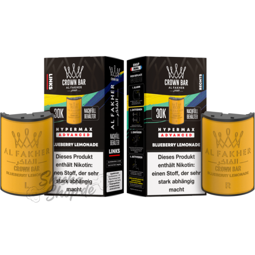 Al Fakher Crown Bar 30K Hypermax Advanced POD 2er Pack - Blueberry Lemonade