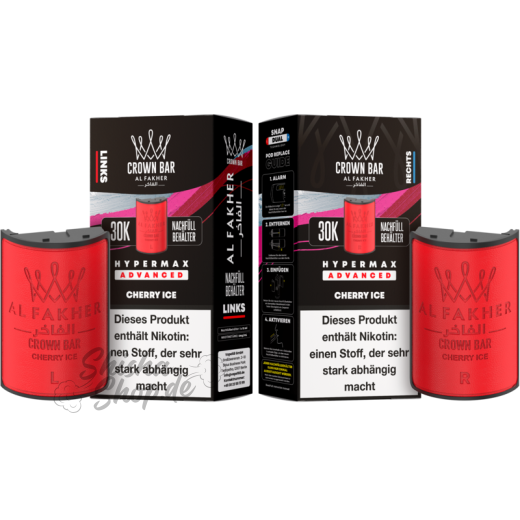 Al Fakher Crown Bar 30K Hypermax Advanced POD 2er Pack - Cherry Ice