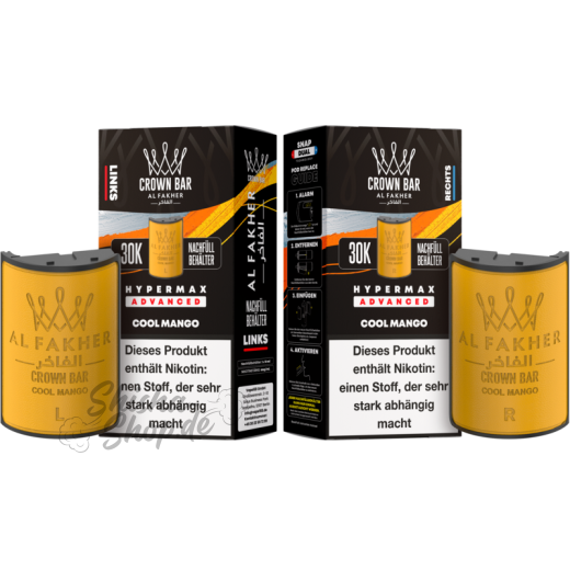 Al Fakher Crown Bar 30K Hypermax Advanced POD 2er Pack - Cool Mango