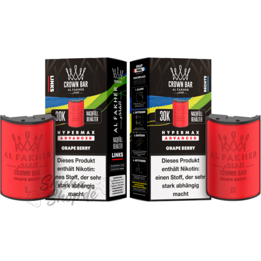 Al Fakher Crown Bar 30K Hypermax Advanced POD 2er Pack - Grape Berry