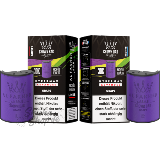 Al Fakher Crown Bar 30K Hypermax Advanced POD 2er Pack - Grape