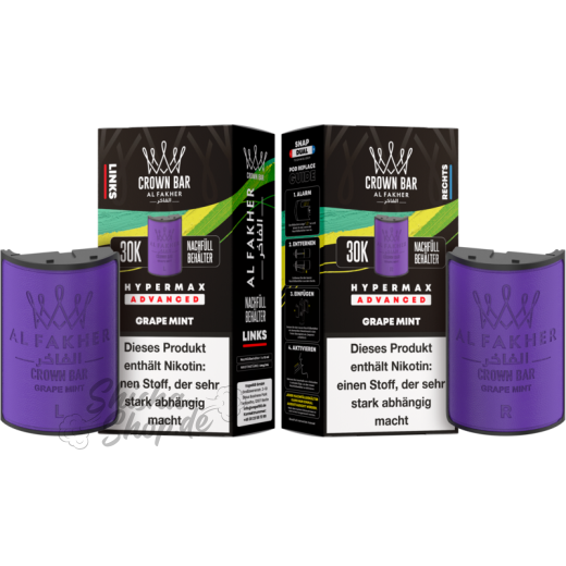 Al Fakher Crown Bar 30K Hypermax Advanced POD 2er Pack - Grape Mint