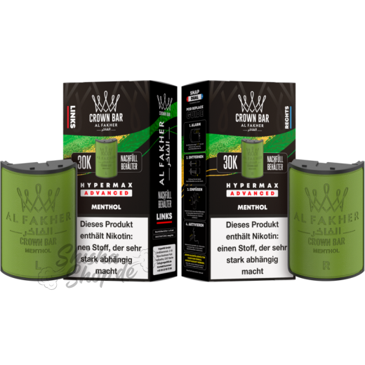 Al Fakher Crown Bar 30K Hypermax Advanced POD 2er Pack - Menthol