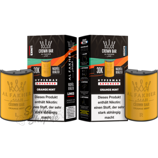 Al Fakher Crown Bar 30K Hypermax Advanced POD 2er Pack - Orange Mint