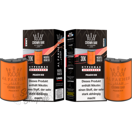 Al Fakher Crown Bar 30K Hypermax Advanced POD 2er Pack - Peach Ice