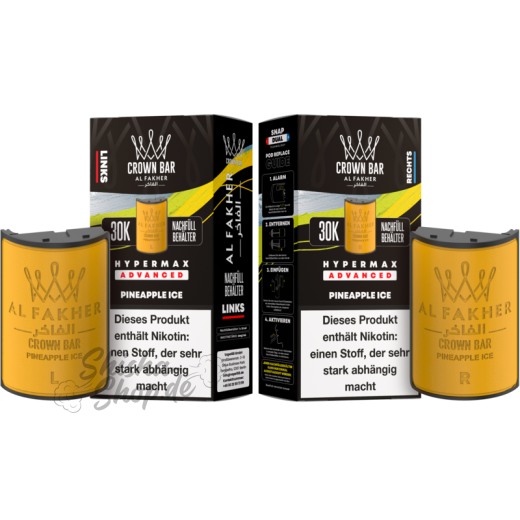 Al Fakher Crown Bar 30K Hypermax Advanced POD 2er Pack - Pineapple Ice