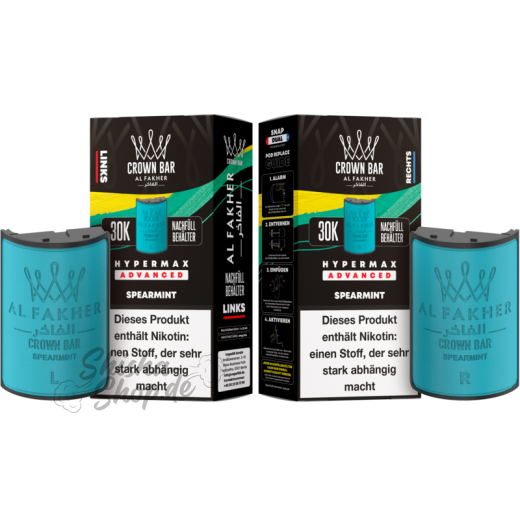 Al Fakher Crown Bar 30K Hypermax Advanced POD 2er Pack - Spearmint