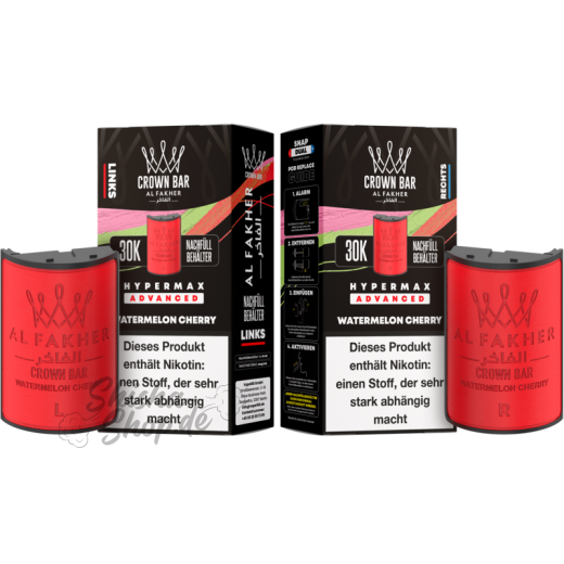 Al Fakher Crown Bar 30K Hypermax Advanced POD 2er Pack - Watermelon Cherry