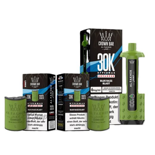Al Fakher Crown Bar 30K Hypermax Advanced KIT SPARSET - Blue Razz Blast