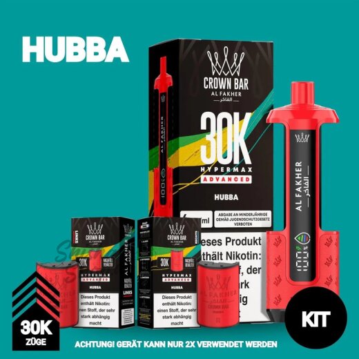 Al Fakher Crown Bar 30K Hypermax Advanced KIT SPARSET - Hubba