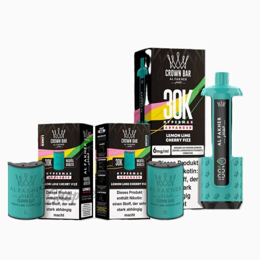 Al Fakher Crown Bar 30K Hypermax Advanced KIT SPARSET - Lemon Lime Cherry Fizz