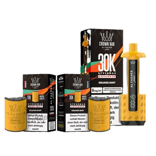 Al Fakher Crown Bar 30K Hypermax Advanced KIT SPARSET - Orange Mint