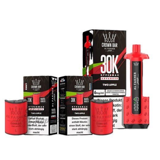 Al Fakher Crown Bar 30K Hypermax Advanced KIT SPARSET - Two Apple