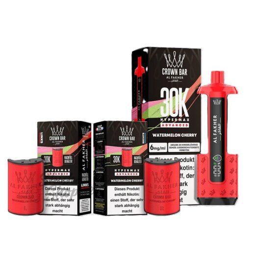 Al Fakher Crown Bar 30K Hypermax Advanced KIT SPARSET - Watermelon Cherry