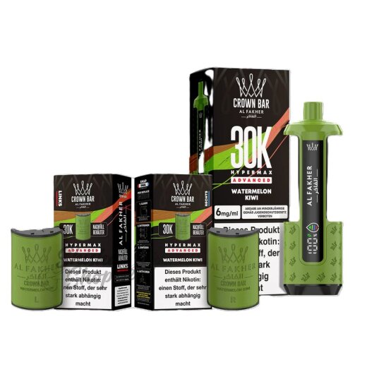 Al Fakher Crown Bar 30K Hypermax Advanced KIT SPARSET - Watermelon Kiwi