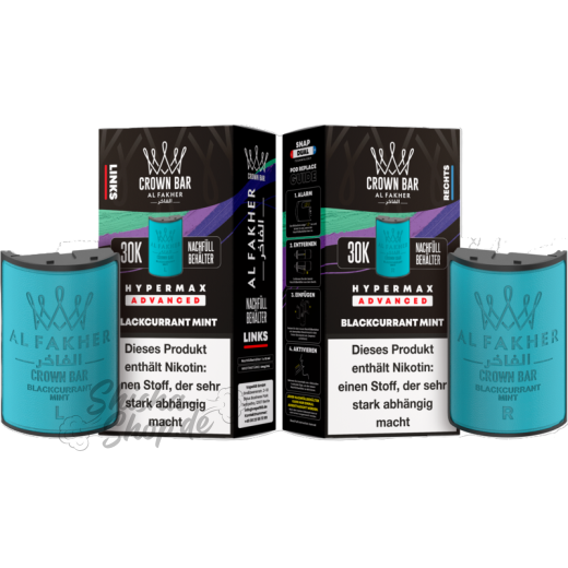 Al Fakher Crown Bar 30K Hypermax Advanced POD 2er Pack - Blackcurrant Mint