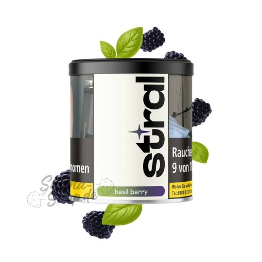 Stral Shisha Tabak 200g - Basil Barry