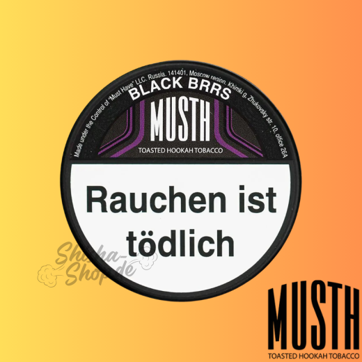 MustH Shisha Tabak 125g - BLACK BRRS