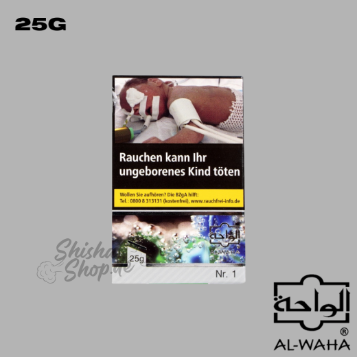 Al Waha Shisha Tabak 25g - NR.1/T&M (Traube Minze)
