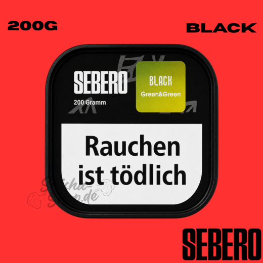 Sebero BLACK Shisha Tabak 200g - Green&Green