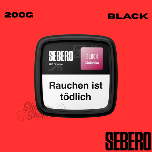 Sebero BLACK Shisha Tabak 200g - Clubnika