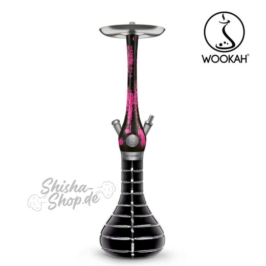 Wookah Shisha Black/Pink - Striped Black