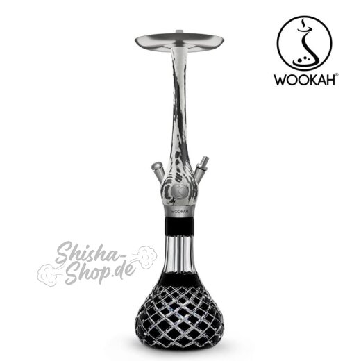 Wookah Shisha White/Black - Check Black