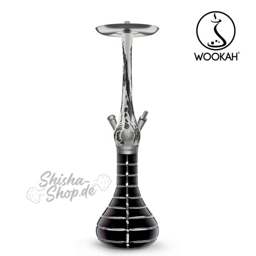 Wookah Shisha White/Black - Striped Black