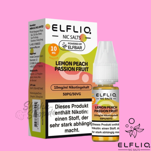 ELFBAR Elfliq LIQUID 10mg - Lemon Peach Passion