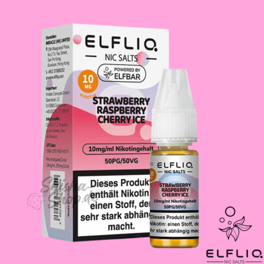 ELFBAR ELFLIQ LIQUID 10mg - Strawberry Raspberry Cherry Ice