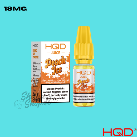 HQD Juice Liquid 18mg - Peach Ice