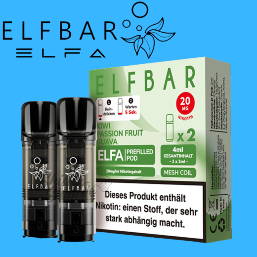 ELFBAR ELFA PODS 20mg - Kiwi Passionfruit Guava