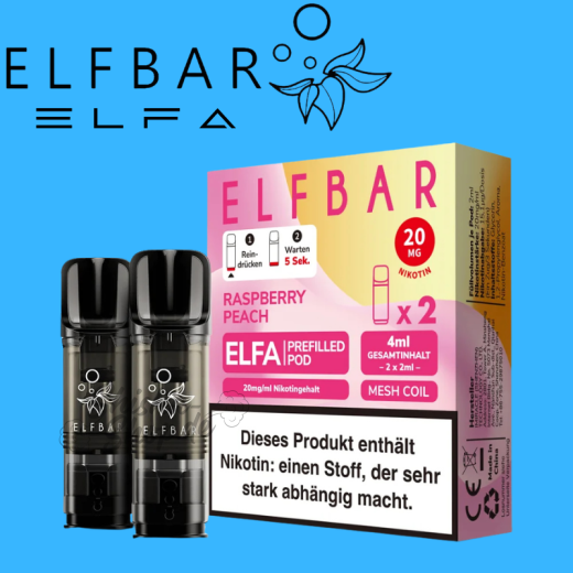 ELFBAR ELFA PODS 20mg - Raspberry Peach
