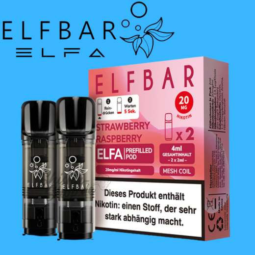 ELFBAR ELFA PODS 20mg - Strawberry Raspberry