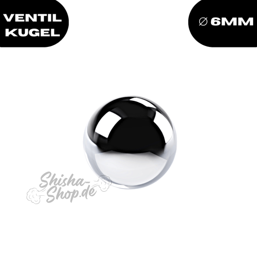 Ventilkugel Edelstahl - 6mm