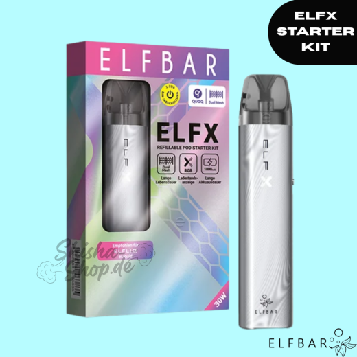 ELFBAR ELFX Refillable Pod Starter Kit - Silver