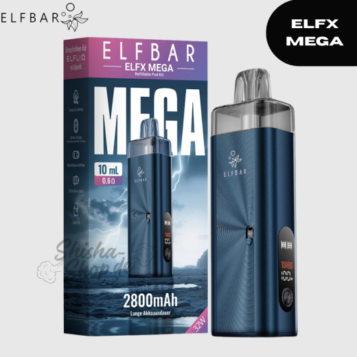 ELFBAR ELFX MEGA - Navy - Refillable Pod Starter KIT
