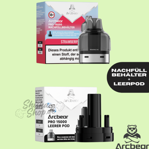 ARCBEAR PRO 15000 - Strawberry Ice - POD + LEERPOD