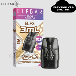 ELFBAR ELFX V2.0 - 3ML - Refillable Pods 0.8 (3er Pack)