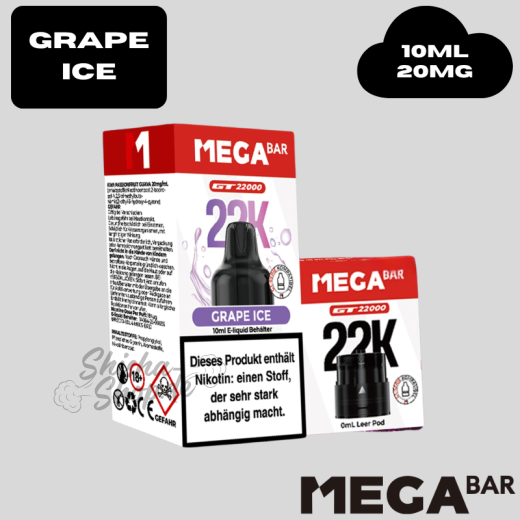 MEGABAR - GRAPE ICE - GT 22000 Pod + Leerpod
