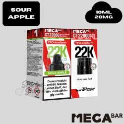MEGABAR - SOUR APPLE - GT 22000 Pod + Leerpod