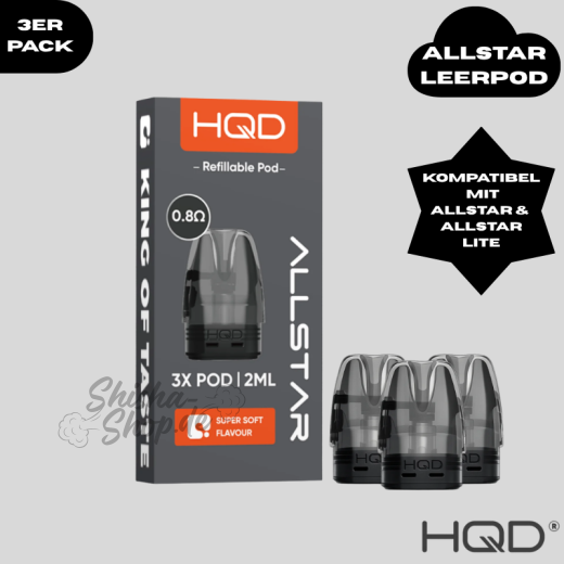 HQD ALLSTAR - REFILLABLE POD 0.8 (3er Pack)